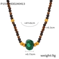 Bohemian Natural Stone Beaded Titanium Steel Gold-Plated Necklace Stylish Jewelry - P1937 - Gold