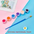 DIY paint set with 6 acrylic colors and brush for Christmas graffiti gift bags - 6-Color 3ml Acrylic Paint Set B (With Brush)
