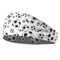 Bandeau de sport blanc avec motif football noir en tissu élastique respirant - Blanc