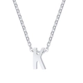 Minimalist silver letter K pendant necklace in polished titanium steel for women - Letter K / Silver