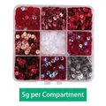 Kit da 9 scomparti di paillettes colorate a scaglie per fai da te, 5g per cella - 5mm (5g Per Scomparto) / Scatola 24