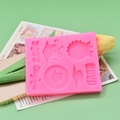 Pink silicone mold featuring graduation cap and scroll patterns for fondant baking - Graduation Theme Set (1)