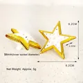 White and gold five-point star Christmas tree topper ornament with circular socket - Gold Star Accessory (6mm Socket)