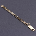 Golden 5cm extender chain with small rectangular tag for necklace or bracelet adjustment - S1656 Rectangular Tag / Gold