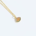 Elegante 18K Goldkette mit einem farbenfrohen Zirkon-Anhänger im Bösen-Blick-Design - Bunte Zirkonia Oranges Auge