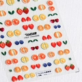 Stickers nail art 3D en relief avec motifs de fruits comme fraises et oranges - Style Relief Paradis des Fruits (TS-433)