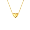 Collier avec pendentif cœur doré gravé de la lettre I en acier inoxydable poli - Lettre I (S-P143-I)