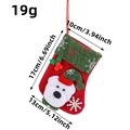 Red felt Christmas stocking with white bear detail and size specs, 17cm height - M3-4 Rustic Vintage Bear Stocking (17*10*13cm)