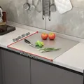 Kitchen stainless steel cutting board 60x50cm with single-fold edge for countertop protection - Folded One Side 2.0mm Thick / 50x60cm