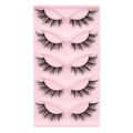 Set of 5 pairs of thick cat-eye false eyelashes with black band in pink tray - 3DMAO-40