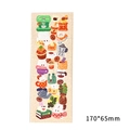 Lindas pegatinas láser de café y postres para manualidades de resina, hoja 170x65mm - Pegatina de Dibujos Animados Amarilla
