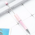 DIY beadable pen in radiant gradient pink finish with elegant silver metallic hardware - Candy Light Pink Gradient
