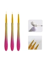 Set di 3 pennelli per nail art liner con sfumatura oro rosa e manico a squame - 3 Pezzi Pennelli Liner Texture a Scaglie di Pesce