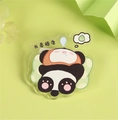 Spilla in acrilico con panda dei cartoni animati che dorme e testo Voglio dormire in bolla - Voglio dormire Panda