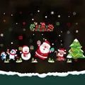 Christmas wall stickers set with Santa and reindeer for 2025 holiday window decoration - YCSD039 Christmas Joyful Friends
