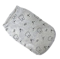 Grey knit pet polo shirt featuring black cartoon rabbit prints for small dogs and cats - S / Tops / Grey (Rabbit Print Style)