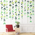 Ghirlanda di foglie di salice in carta verde per decorazione di matrimoni e compleanni - 4 Metri / Verde