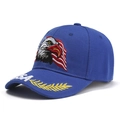 Casquette de baseball bleu marine avec broderie d'aigle et détails du drapeau USA - L (58-60cm) / Bleu Royal