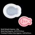 Fish shaped silicone DIY mold for handmade crafts with finished pink fish model - 5#B758 Small Fish Shape