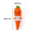 Handmade crochet carrot plush toy with smile and encouragement card, 16cm height - Carrot J Card