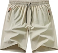 Detail der Herren-Schnelltrocknungshose mit elastischem Kordelzug und Reißverschlusstaschen - S / Unterteile / Khaki