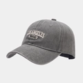 Dettaglio del ricamo Los Angeles 1850 su un cappellino da baseball in cotone grigio vintage - Regolabile / Grigio