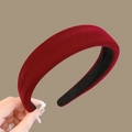 Padded velvet headband for women in deep red finish for vintage hair styling - 3cm / Burgundy