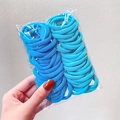 Pack of seamless high-elastic hair ties in navy and sky blue candy colors - 5# Blue Series