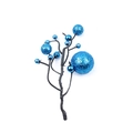 Ramo di bacche artificiali blu scuro glitterate per albero di Natale e decorazioni - Blu