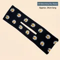 Black floral hair deft bun with white daisy print and 34cm length for easy hair styling - 10# Black Daisy