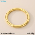 Polished golden hollow titanium steel bangle bracelet 64x8mm inner diameter size - Inner 64xWidth 8mm / Gold