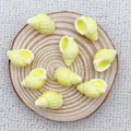 Spiral conch shell beads in yellow and white for handmade DIY jewelry crafting - Light Yellow
