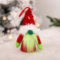 Gnomo di Natale in peluche con cappello di paillettes rosse e naso verde su sfondo - Cappello con Paillettes Rosse con Barba
