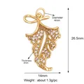 Golden leaf pendant accessory with micro-paved zircons measuring 26.5mm for DIY jewelry - Gold Leaf / Gold