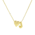 18k gold plated balloon heart necklace featuring a polished letter J pendant - Necklace - Letter J