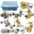Educational 58-in-1 building block kit with motors and gear components in storage box - CB9686 Science Education Electric Set