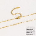 18k gold plated titanium steel lip chain necklace with lobster clasp 40+5cm length - Titanium Steel / Lips Chain / Gold