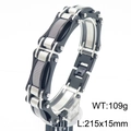 Men's tri-color industrial mesh bracelet in stainless steel, 15mm wide with fold-over clasp - Black Steel