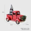 Camion vintage in metallo rosso con albero di Natale e misure 21x11,5x18cm - Camion Medio / 432g