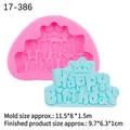 Stampo in silicone rosa Happy Birthday con corona per cioccolato e decorazione torte - Carattere Artistico Corona (1#) / Rosa