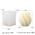 Rotating spiral wave silicone mold for candles and finished white geometric wax piece - Medium / Translucent