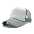 Mesh trucker baseball cap in white and light grey color block with breathable net back - One Size(56-58cm) / Upgraded Light Grey