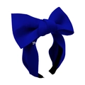 Klein blue oversized bow headband for women made of premium fabric in Dopamine style - Blue