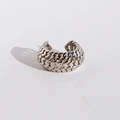 Μινιμαλιστικό ασημένιο σκουλαρίκι ear cuff με σχέδιο αλυσίδας και μεταλλικό φινίρισμα - Λευκόχρυσο