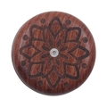 UFO-Brotmesser aus Palisanderholz mit geometrischem Blumenmuster zur Teigritzungen - Muster 7 Naturstil + 5 Klingen