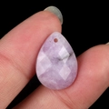 Faceted lilac natural agate teardrop stone pendant for jewelry making - Lilac Stone