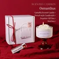 Osmanthus scented candle gift set with white camellia candle and wooden holder - Osmanthus [Souvenir Gift Box]