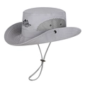 Cappello da pescatore grigio chiaro ad asciugatura rapida con rete e cordino regolabile - Regolabile / Grigio chiaro