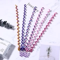 Colorful spiral hair braider tools for girls with gradient colors and clear beads decoration - 5# Purple (Set of 6)