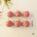 Set di sei palline di Natale in lana rosa da 5 cm per decorazioni albero fai-da-te - Rosa